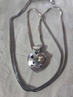 John Atencio Heart Pendant Necklace, SS & 18k, 30 Inches